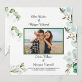 Moderne groene foto Save The Date uitnodiging (Voorkant / Achterkant)