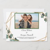 Moderne groene foto Save The Date uitnodiging (Voorkant)