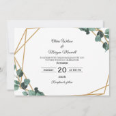 Moderne groene foto Save The Date uitnodiging (Achterkant)