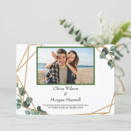 Moderne groene foto Save The Date uitnodiging