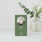Moderne groene foto Visitekaartjes voor sociale me (Staand voorkant)
