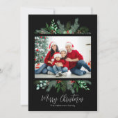 Moderne groene foto Vrolijk kerstfeest Feestdagenkaart (Voorkant)