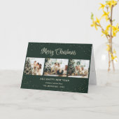 Moderne groene fotocollage voor kerst kaart (Gele Bloem)