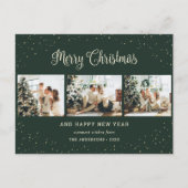 Moderne Groene Fotocollage Vrolijk Kerstfeest Feestdagenkaart (Voorkant)