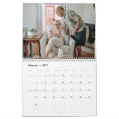 Moderne groene fotokalender kalender (Feb 2027)
