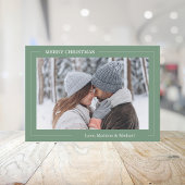 Moderne groene fotokerstkaart kaart