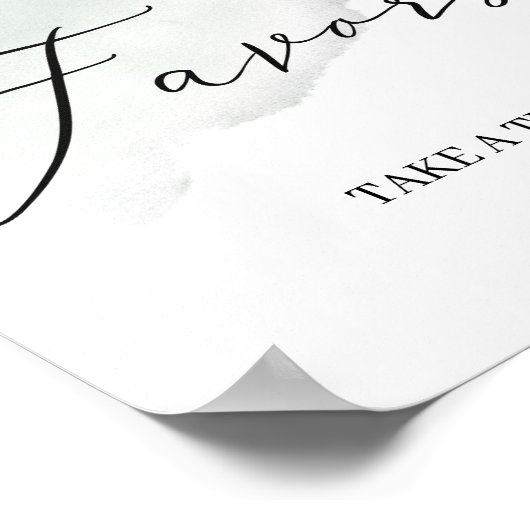 Moderne groene gebladerte boho gunst teken poster (Hoek)