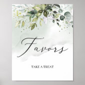 Moderne groene gebladerte boho gunst teken poster (Voorkant)