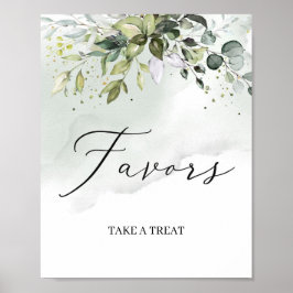 Moderne groene gebladerte boho gunst teken poster