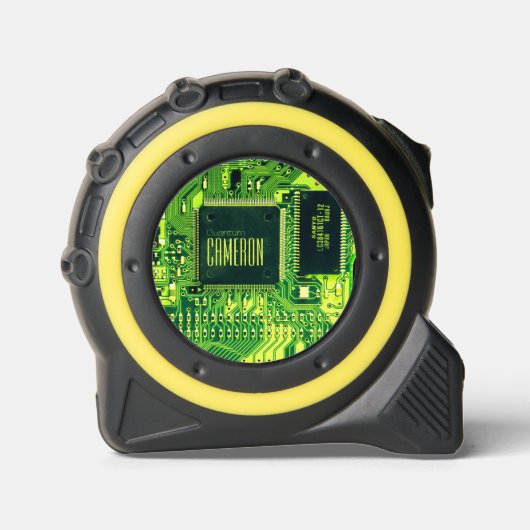 Moderne groene gedrukte circuitmicrochip Aangepast Rolmaat (Voorkant)