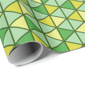 Moderne groene gele driehoek Geometrisch patroon Cadeaupapier (Rol Hoek)