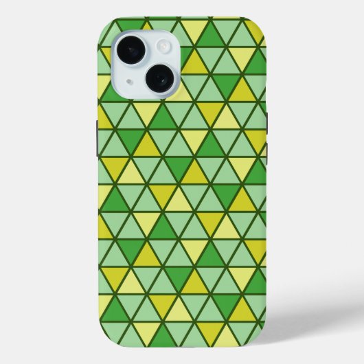 Moderne groene gele driehoek Geometrisch patroon Case-Mate iPhone Case (Achterkant)