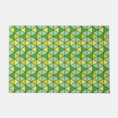 Moderne groene gele driehoek Geometrisch patroon Deurmat (Voorkant)