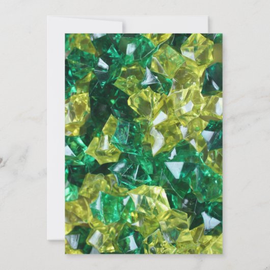 Moderne groene gele edelstenen trouwuitnodiging kaart (Achterkant)