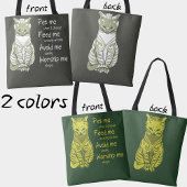 Moderne Groene Gele Grappige Kattenzin Huisdier Sc Tote Bag