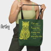 Moderne Groene Gele Grappige Kattenzin Huisdier Sc Tote Bag