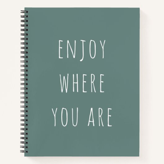 Moderne groene geniet van waar je een positieve pr notitieboek (Voorkant)