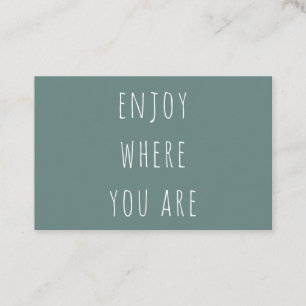 Moderne groene geniet van waar je een positieve pr visitekaartje