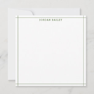 Moderne groene geometrische briefpapier vierkant notitiekaartje