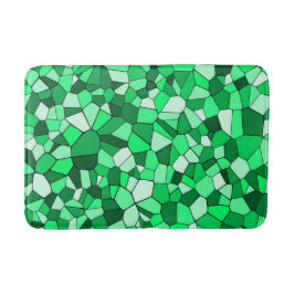 Moderne Groene Geometrische Mozaïek Patroon Badmat