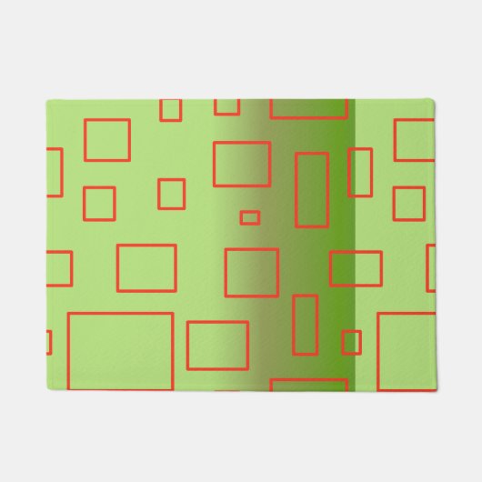 Moderne groene geometrische ontwerpdeurmat deurmat (Voorkant)