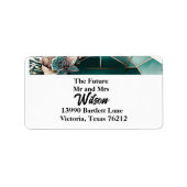 Moderne groene geometrische ontwerpopdrachtlabel etiket (Voorkant)