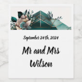 Moderne groene geometrische ontwerpopdradenlabel wijn etiket (Enkel label)