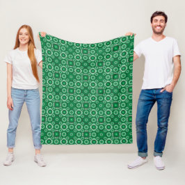 Moderne groene geometrische patroon fleece deken