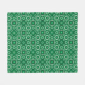 Moderne groene geometrische patroon fleece deken (Voorkant (Horizontaal))