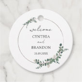 Moderne groene geometrische rustieke bruiloft bedankjes labels (Voorkant)