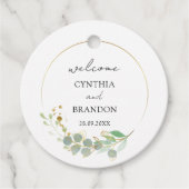 Moderne groene geometrische rustieke bruiloft bedankjes labels (Voorkant)