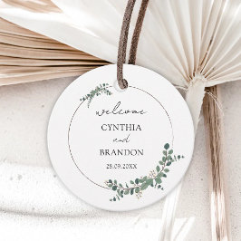 Moderne groene geometrische rustieke bruiloft bedankjes labels