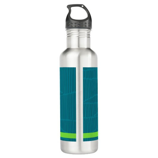 Moderne groene gepersonaliseerde naam waterfles  (Achterkant)