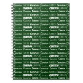 Moderne Groene Gepersonaliseerde Naamcollage Notitieboek (Voorkant)