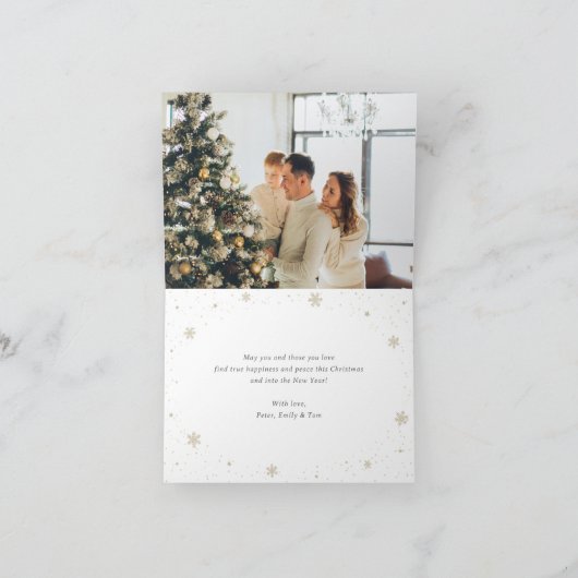 Moderne groene geruite kalligrafie foto feestdagen kaart (Binnen)