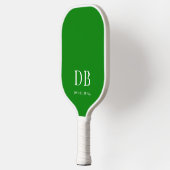 Moderne Groene Geruite Monogram Pickleball Paddle (Links)