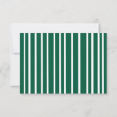 Moderne groene gestreepte afstudeerfeest QR-code RSVP Kaartje (Achterkant)