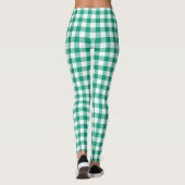 Moderne groene gingham karostof leggings (Achterkant)