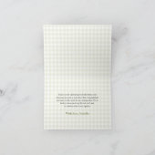 Moderne groene Gingham perfect paar bruidsdouche Bedankkaart (Binnen)