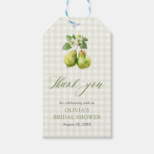 Moderne groene Gingham Perfect Pair Bruidscadeaufe Cadeaulabel (Voorkant)