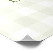 Moderne groene Gingham Perfect Pair Bruiloftsuitno Poster (Hoek)