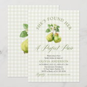 Moderne Groene Gingham Perfecte Paar Bruidsdouche Kaart (Voorkant / Achterkant)