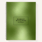Moderne Groene Glanzende Abstracte Achtergrond Notitieboek (Voorkant)