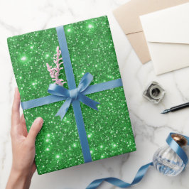 Moderne groene glinsterende feestelijke glitterpar cadeaupapier
