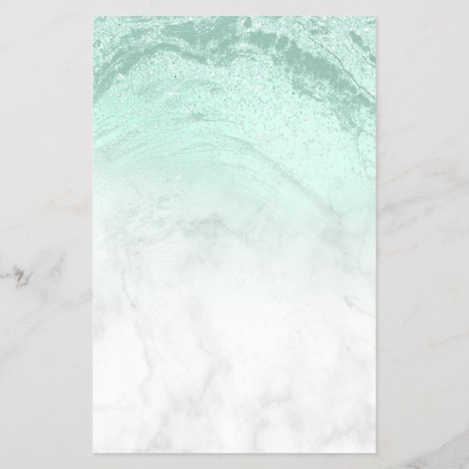 Moderne, groene glitter marmer make-up artiest flyer (Achterkant)