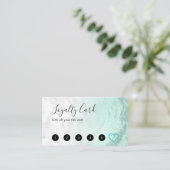 Moderne, groene glitter marmer make-up artiest klantenkaartje (Staand voorkant)