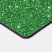 Moderne groene glitter scriptnaam bureaumat (Hoek)