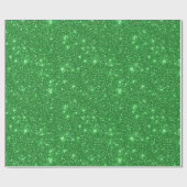 Moderne Groene Glittery Party Cadeaupapier (Vlak)