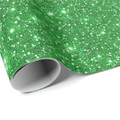 Moderne Groene Glittery Party Cadeaupapier (Rol Hoek)