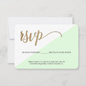 Moderne groene Gold RSVP geen mailing Voorbehouden (Voorkant)